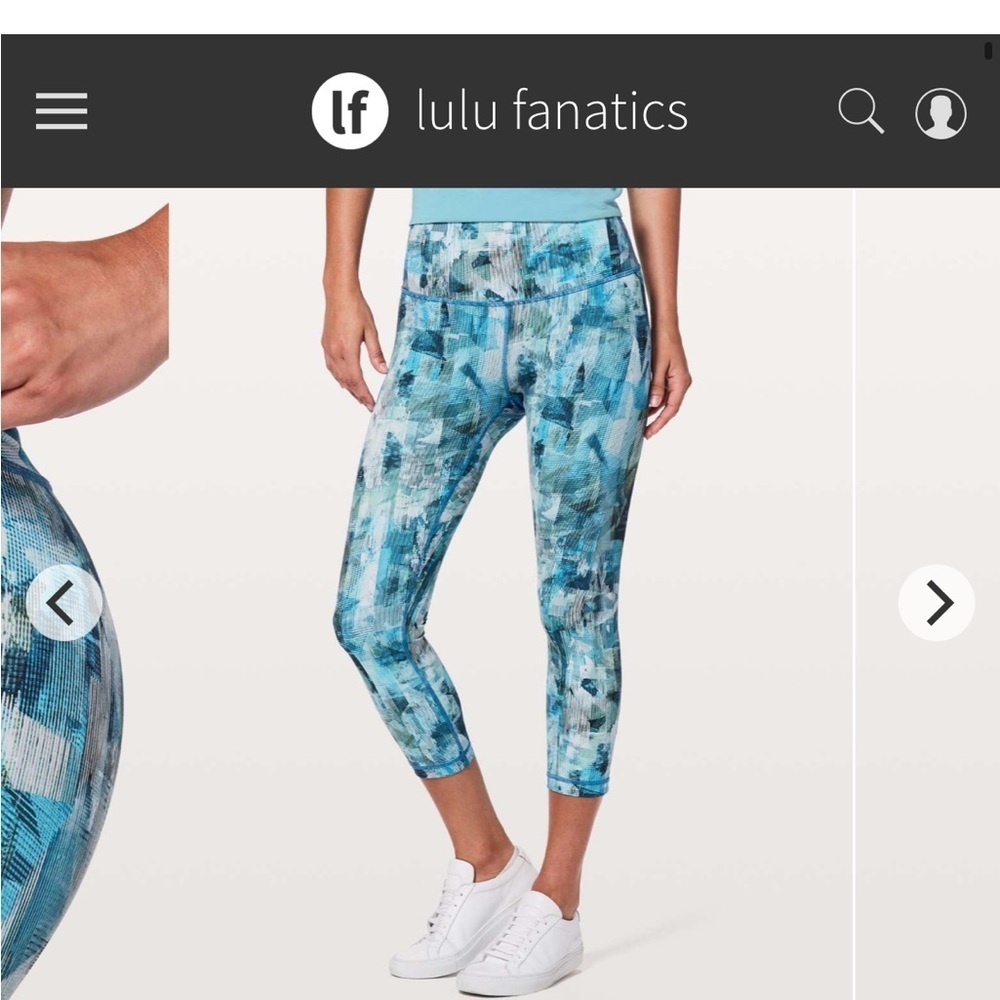 Lululemon Wunder Under Crop Hi-Rise 21” Sun Dazed Multi Blue Size 4 - Picture 10 of 10